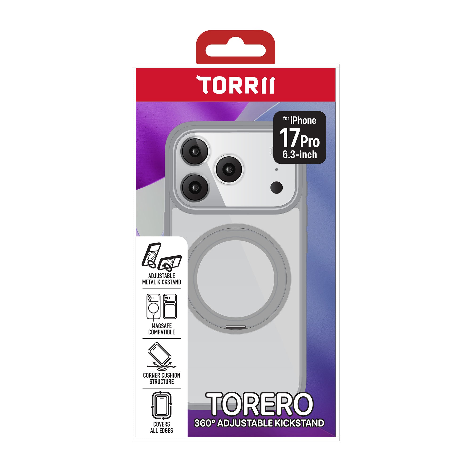 Torrii iPhone 17 Pro Torero Magsafe Stand Case - Gray Torrii iPhone 17 Pro Torero Magsafe Stand Case - Gray